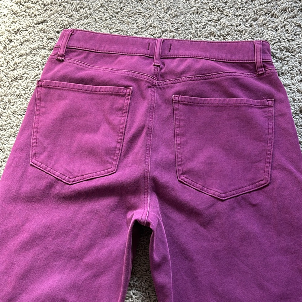 Express Modern Straight High Rise Jeans, Purple - Picture 13 of 14